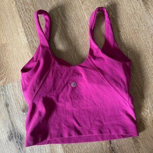 Lululemon Align Crop Bra Tank Top Size 2‎ fuchsia hot pink